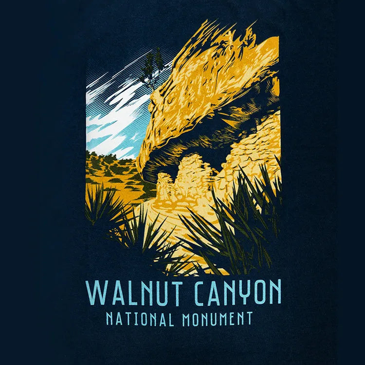 Walnut Canyon National Monument T-Shirt - Milestone graphic detailed closeup