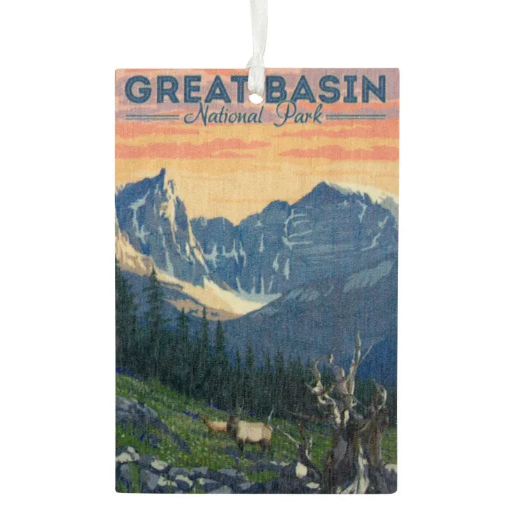 Great Basin National Park Wood Ornament - Elk Landscape
