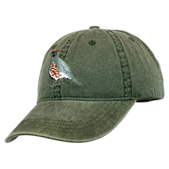 Gambel's Quail Embroidered Cap Facing Right