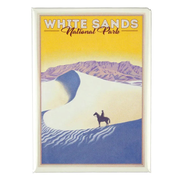 White Sands National Park Magnet - Ranger On Horseback