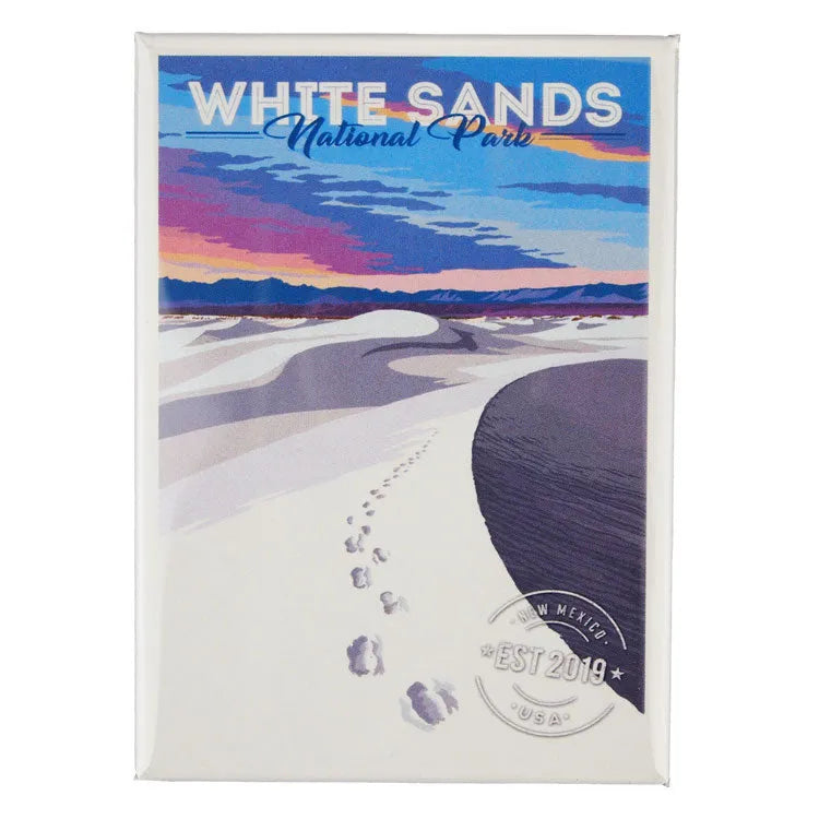 White Sands National Park Magnet - Footprints Badge