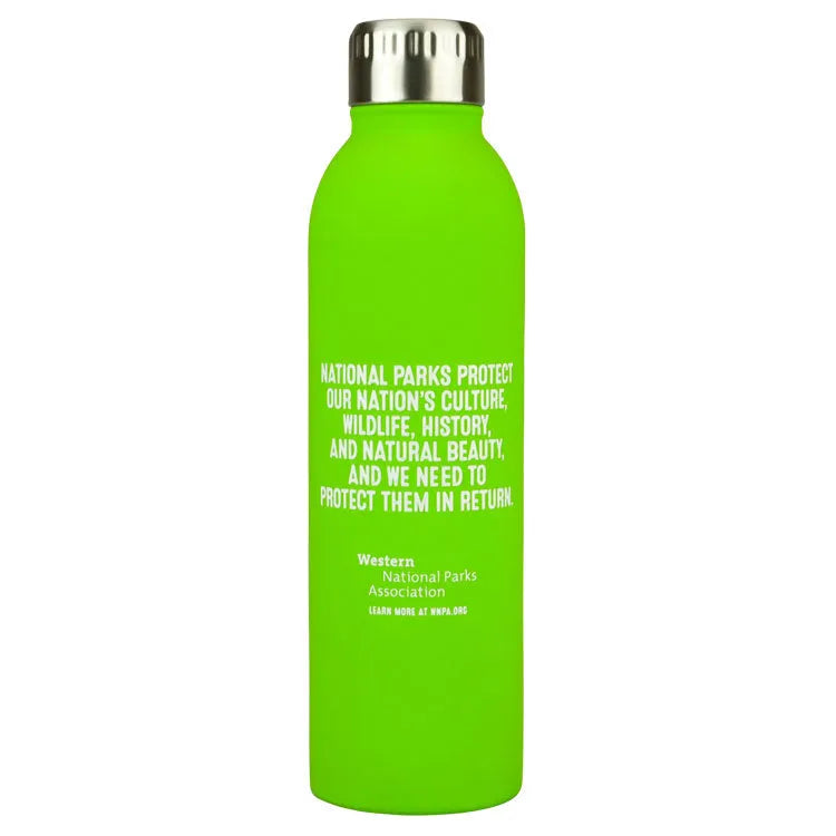 Love + Protect Your Parks® 24 Oz Insulated Water Bottle reverse view with interpretive message