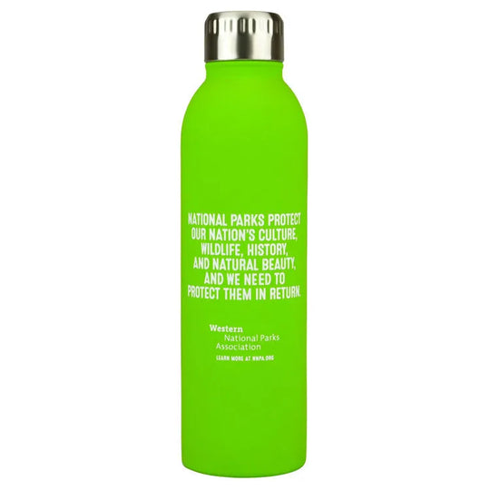 Love + Protect Your Parks® 24 Oz Insulated Water Bottle reverse view with interpretive message