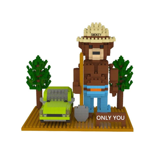 Smokey Bear with SUV Mini Block Set