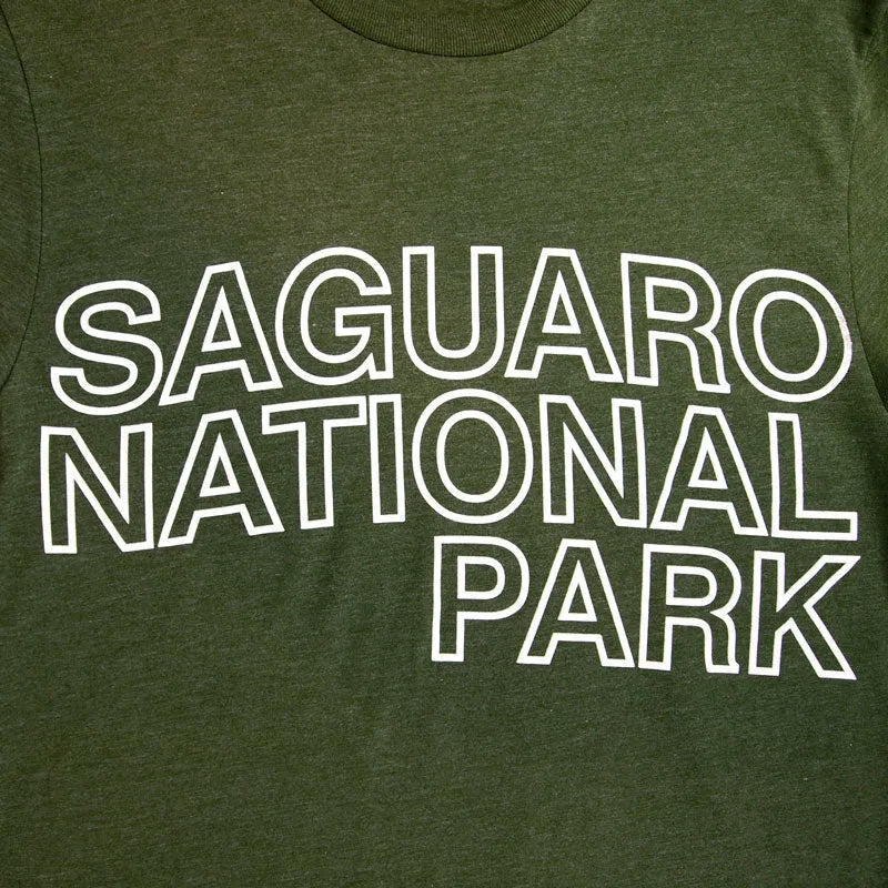 Saguaro National Park Long Sleeve T-Shirt - Icons wordmark logo detail