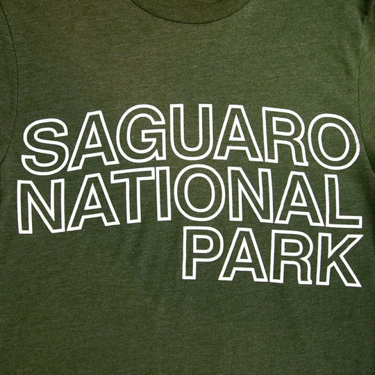 Saguaro National Park Long Sleeve T-Shirt - Icons wordmark logo detail