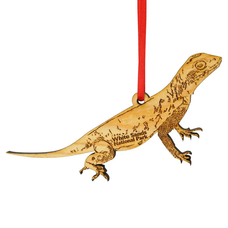 White Sands National Park Wood Ornament - Bleached Lizard