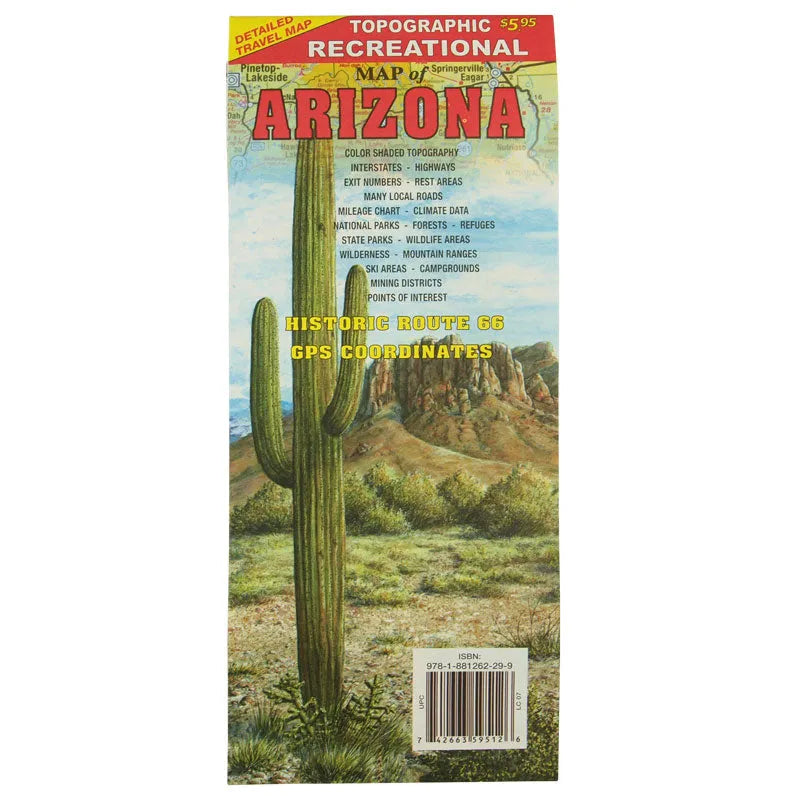 Arizona Topographic Recreational Map Front Cover