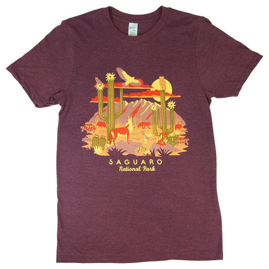 Saguaro National Park T-Shirt - Wildlife Graphic lay flat front view