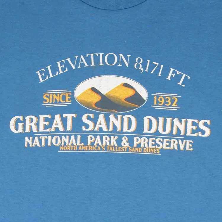 Great Sand Dunes National Park T-Shirt - Elevation closeup detail of graphic