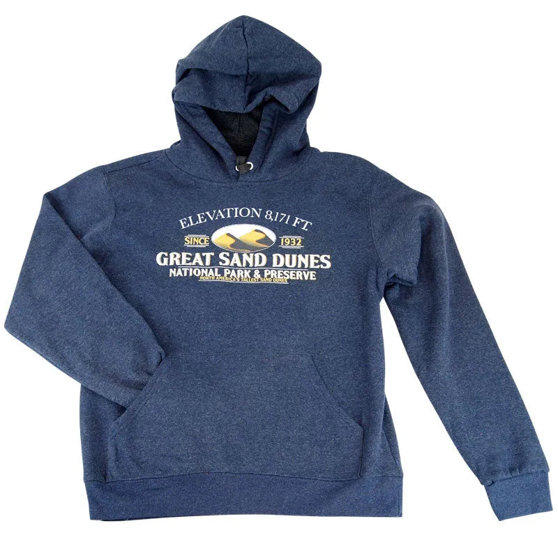 Great Sand Dunes National Park Fleece Hoodie - Elevation front view