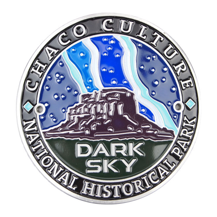 Chaco Culture National Hist. Park Hiking Stick Medallion - Dark Sky