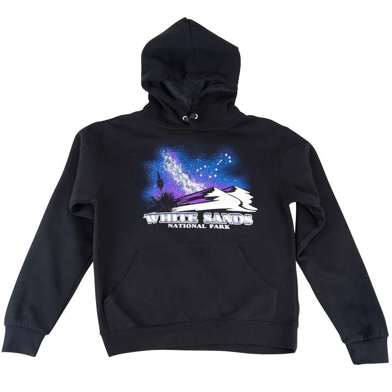 White Sands National Park Hoodie Night Sky front view