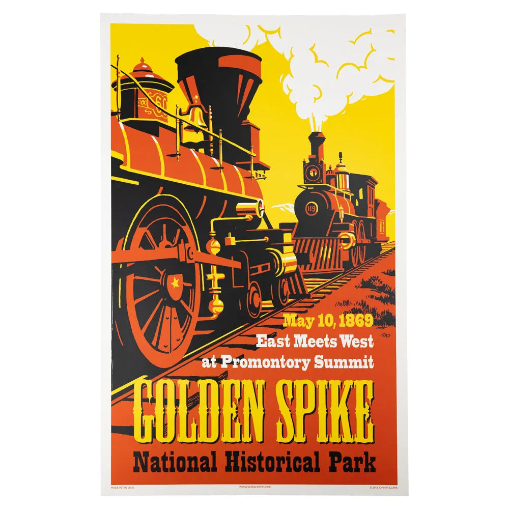Golden Spike National Historical Park Poster - Two Trains