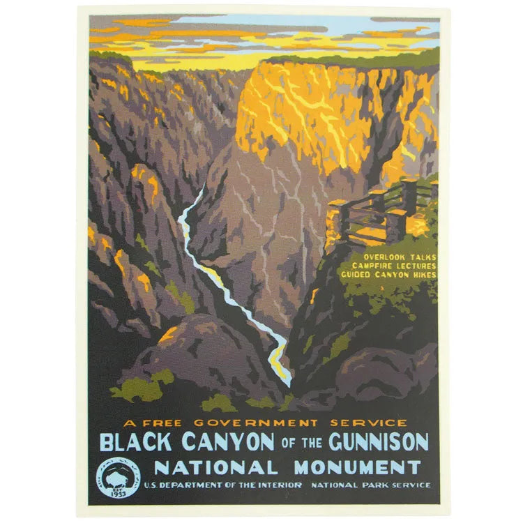 Black Canyon of the Gunnison National Park Sticker - WPA Style