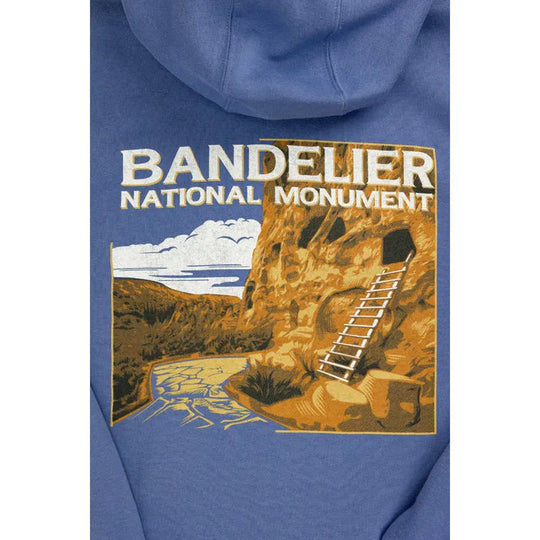 Bandelier National Monument Fleece Hoodie - Milestone back graphic detail