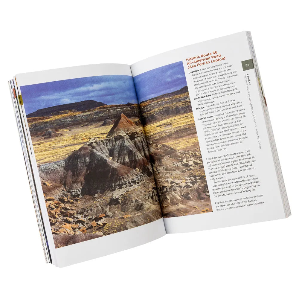 Arizona’s Scenic Roads and Hikes by Roger Naylor interior page about Route 66
