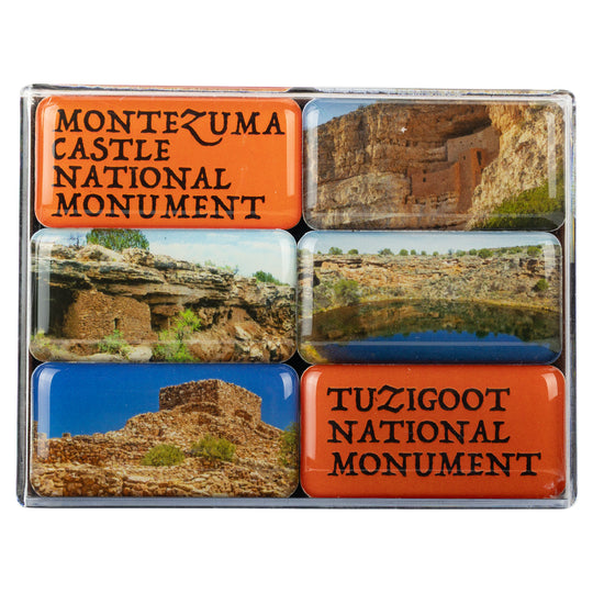 Montezuma Castle -Tuzigoot National Monument Mini Magnet Set on white background