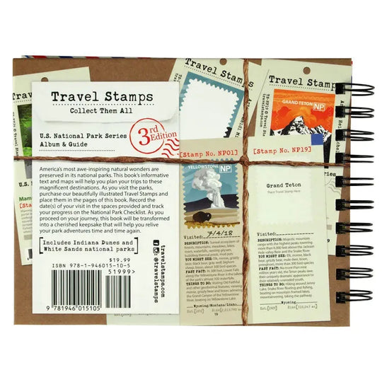 Travel Stamps U.S. National Park Album &amp; Guide back cover
