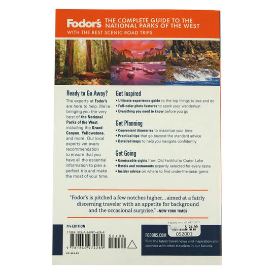 Fodor's Complete Guide to the National Parks of the West back cover