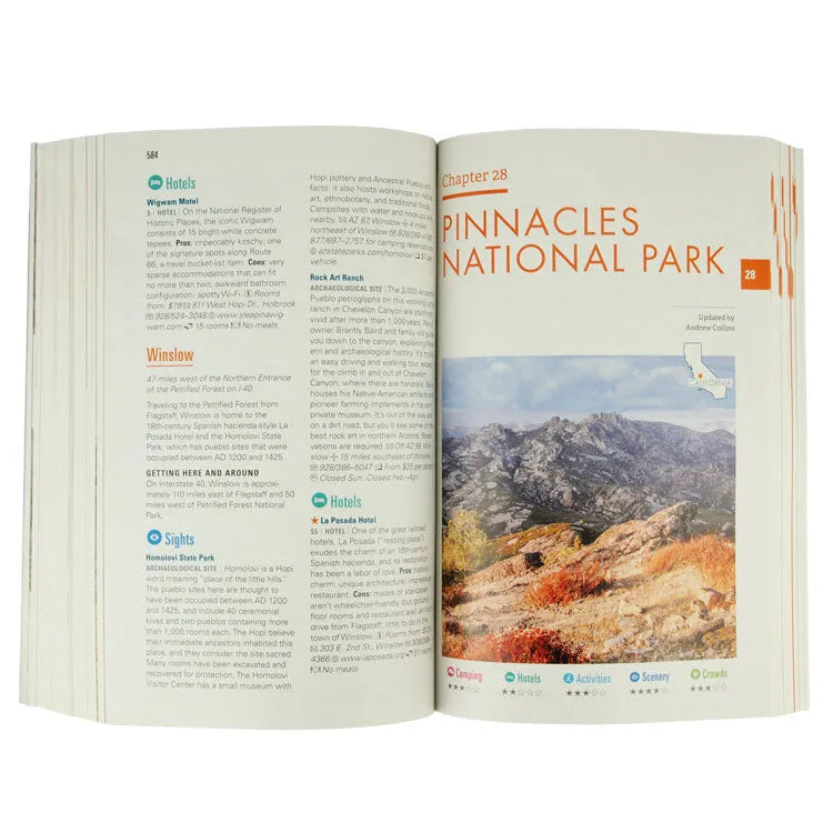 Interior pages dedicated to Pinnacles National Park