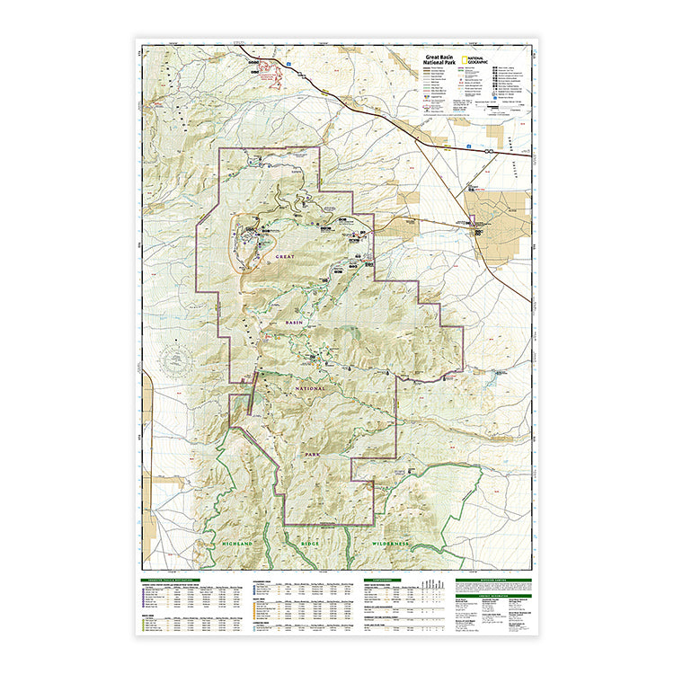 National Geographic Great Basin National Park Map