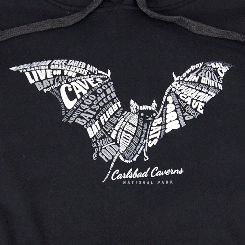 Carlsbad Caverns National Park Bat Typography Hoodie