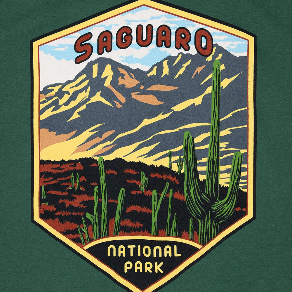 Saguaro National Park T-Shirt - Illustrated Badge logo detail