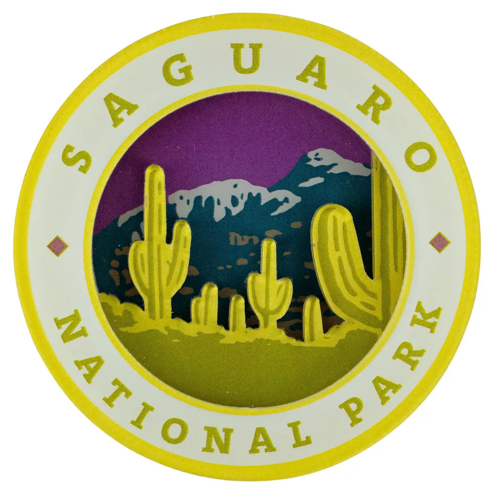Saguaro National Park Magnet Round Logo 3-D 1