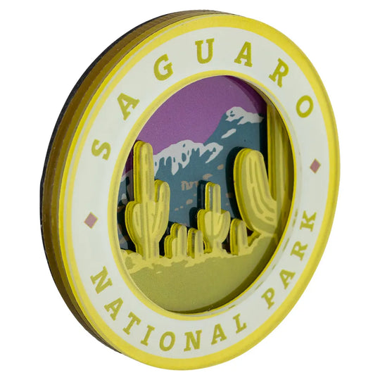 Saguaro National Park Magnet Round Logo 3-D 2