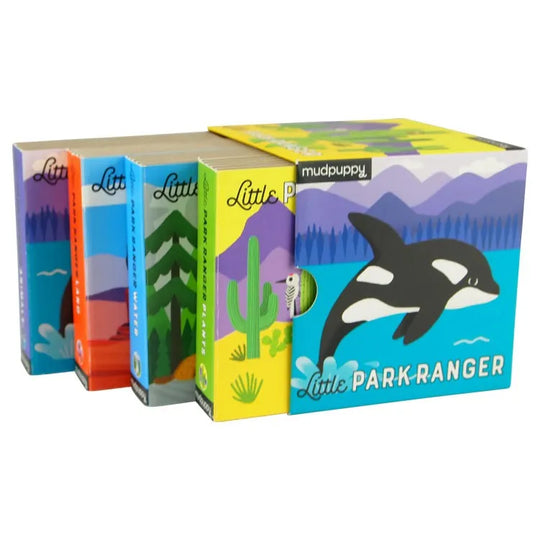 Little Park Ranger Board Book Set with books pulled out of package