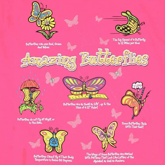 Amazing Butterflies Youth T-Shirt Close Up