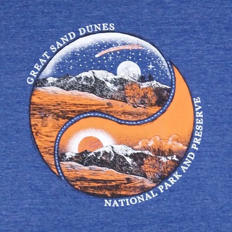 Great Sand Dunes National Park T-Shirt - Day/Night detail closeup of graphic