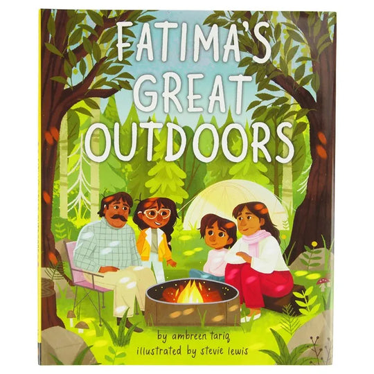 Front cover of Fatima's Great Outdoors by Ambreen Tariq and illustrated by Stevie Lewis