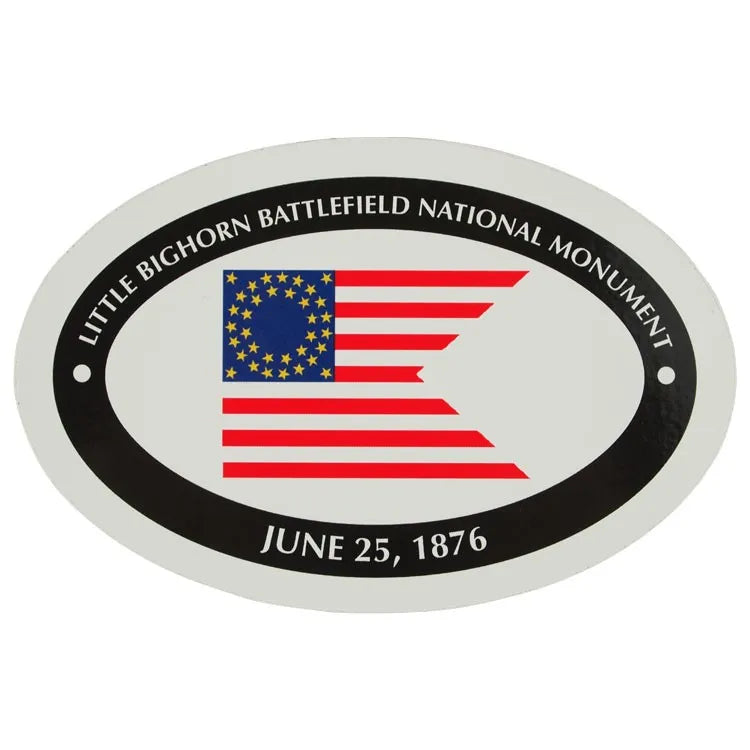 Little Bighorn Battlefield Sticker - Culbertson Guidon Euro Oval