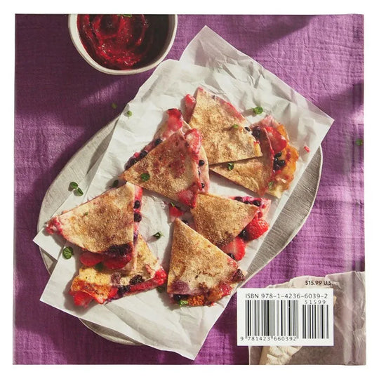 Back cover of Quesadillas a cookbook by Donna Kelly