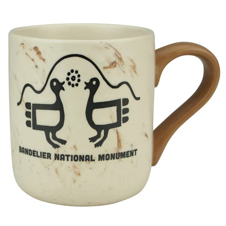 Bandelier National Monument Talking Turkeys Marbled Mug Front