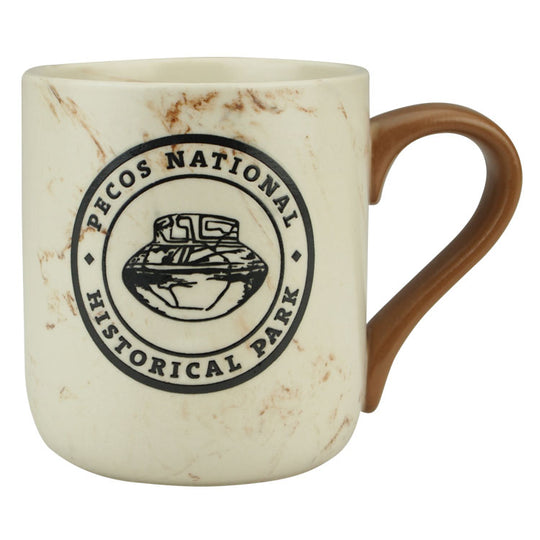 Pecos National Historical Park Round Logo Marbled Mug