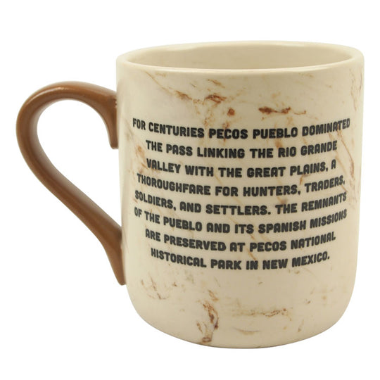 Pecos National Historical Park Round Logo Marbled Mug