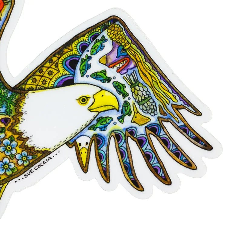 Earth Art Bald Eagle Sticker