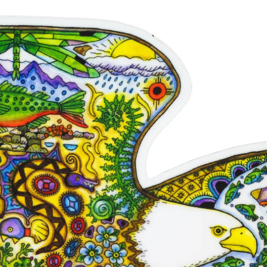 Earth Art Bald Eagle Sticker