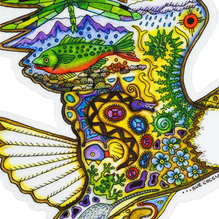 Earth Art Bald Eagle Sticker