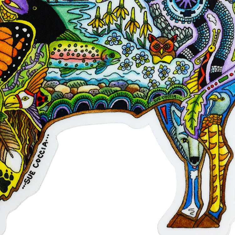 Earth Art Buffalo Sticker