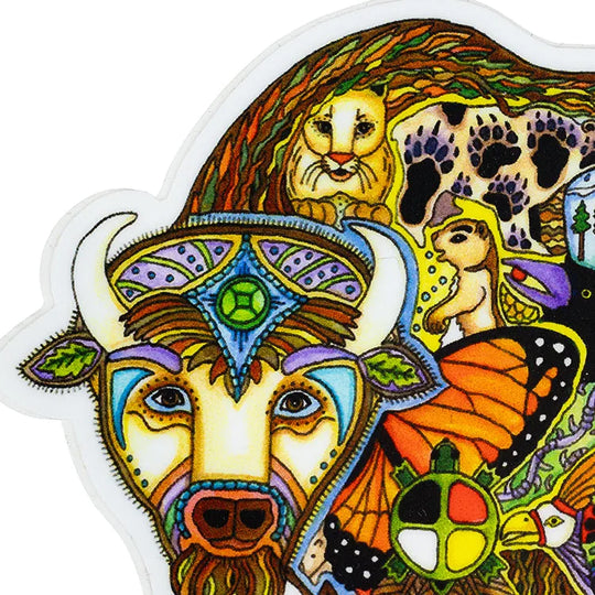Earth Art Buffalo Sticker