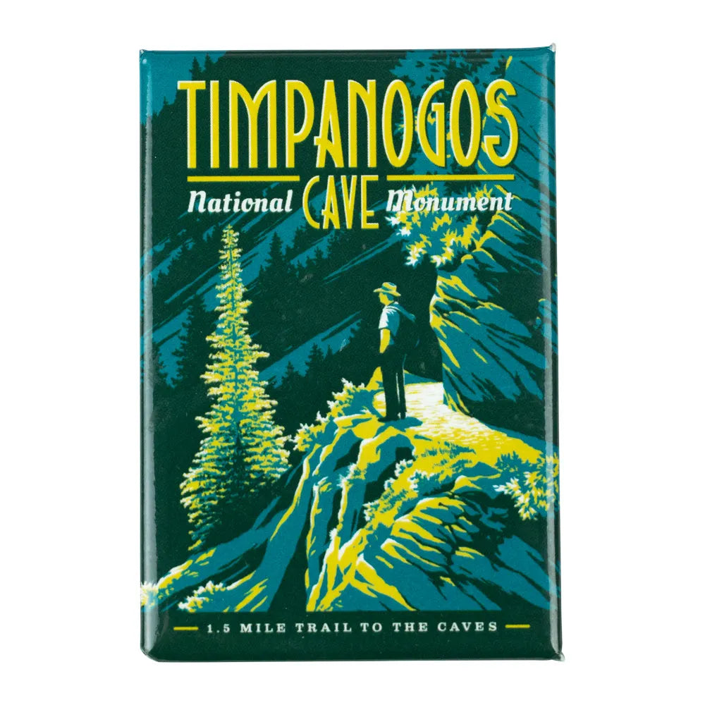 Timpanogos Cave National Monument Magnet - Trail to the Caves on white background.