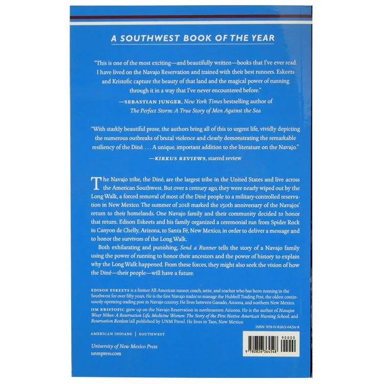 Send a Runner: A Navajo Honors The Long Walk by Edison Eskeets back cover