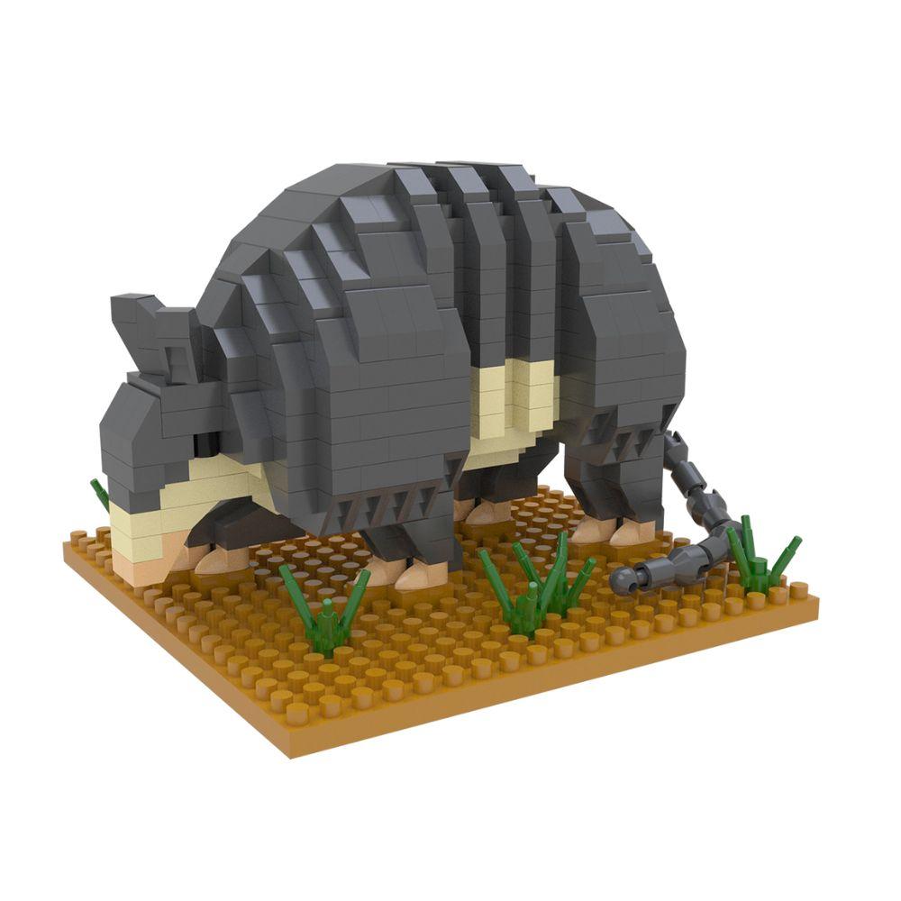 Mini block set of an armadillo on a white background
