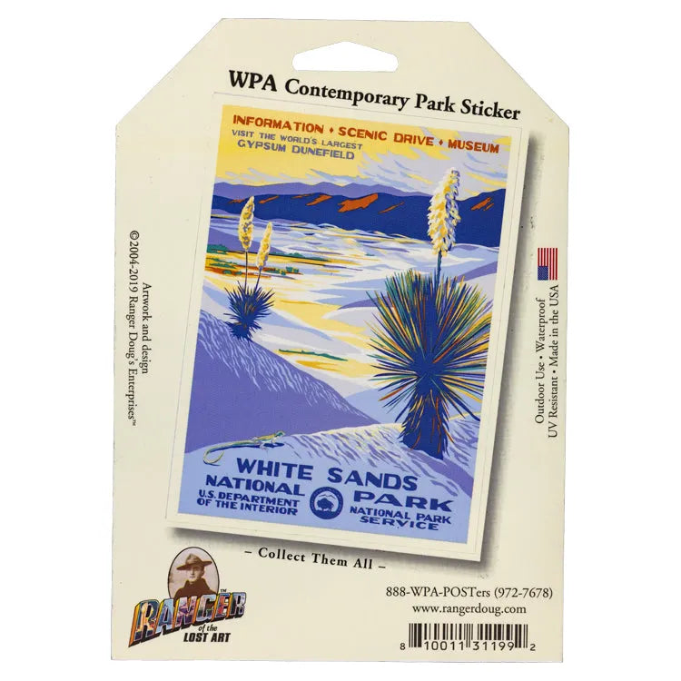 White Sands National Park Sticker - WPA Style
