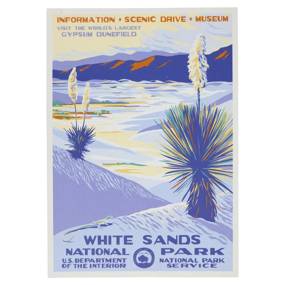 White Sands National Park Postcard - WPA Style