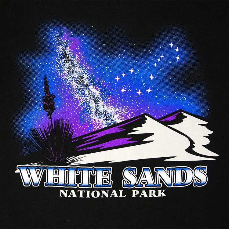 White Sands National Park T-Shirt - Night Sky graphic logo cloeseup